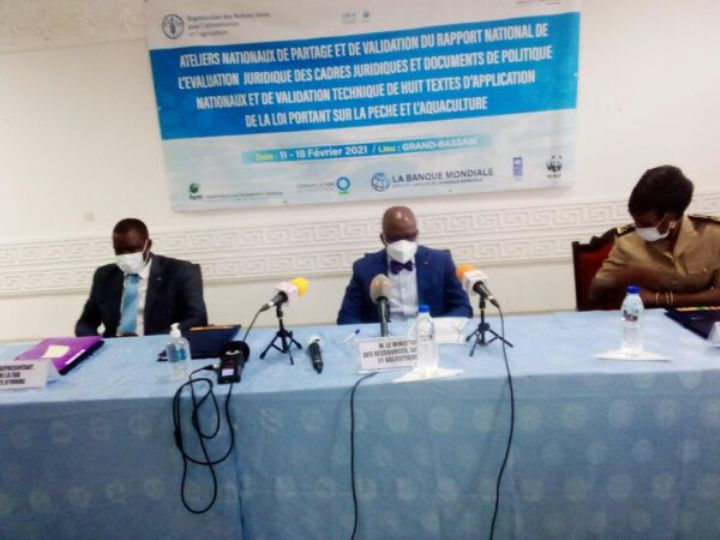 Grand Bassam abrite un atelier de partage et de validation du Rapport national de l’évaluation des cadres juridiques des pêches